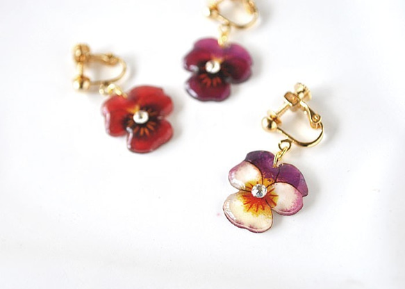 VIOLA EARRING -wine red-（ピアスＯＫ） 5枚目の画像