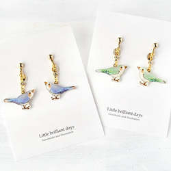 Bird earring｜青い鳥のイヤリング ホワイトデー 1枚目の画像