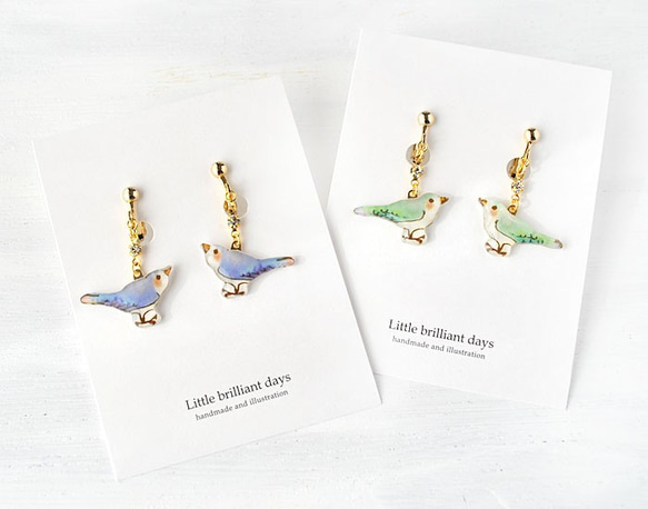 Bird earring｜青い鳥のイヤリング ホワイトデー 1枚目の画像