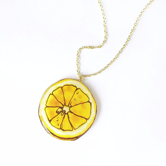 BIG LEMON NECKLACE [調整長度] 第1張的照片