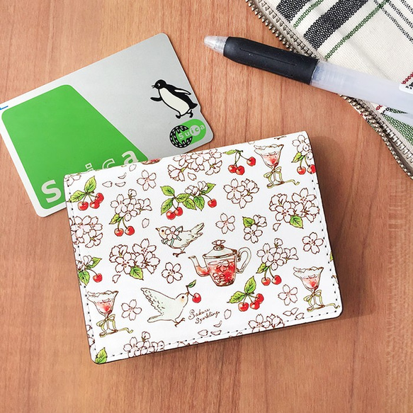 SAKURA CARD CASE｜桜とさくらんぼのカードケース 1枚目の画像