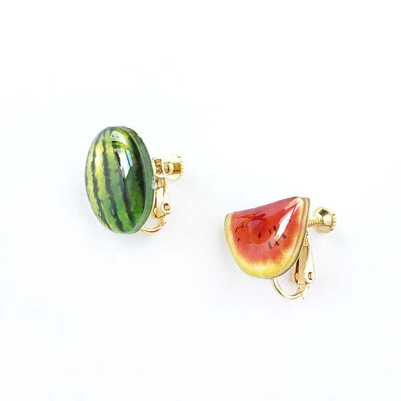 Watermelon earring｜スイカイヤリング・ピアス〔夏のフルーツ〕 4枚目の画像