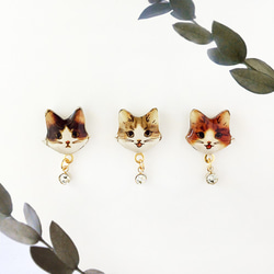 CAT earring 貓咪耳環・夾式耳環（請在備註欄寫下顏色） 第1張的照片