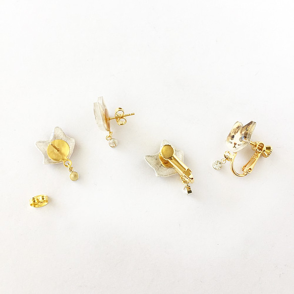 CAT earring 貓咪耳環・夾式耳環（請在備註欄寫下顏色） 第5張的照片