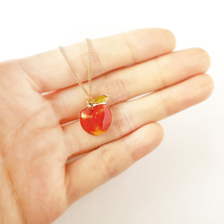 Apple necklace｜りんごのネックレス〔秋のフルーツ〕 5枚目の画像