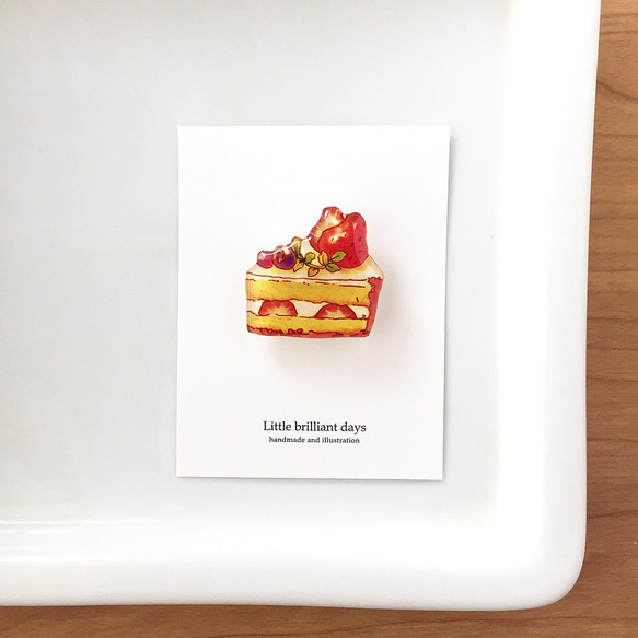 CAKE BROOCH-01（①・②どちらか備考欄にご記入ください♪）スイーツ　食べ物 2枚目の画像
