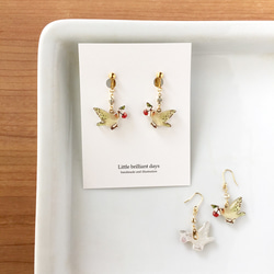 CHERRY BIRD EARRING ｜ 櫻桃和小鳥耳環 第2張的照片