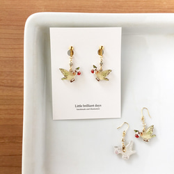 CHERRY BIRD EARRING｜さくらんぼと小鳥のイヤリング 2枚目の画像