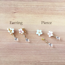 Sakura Drop Earring-02｜桜の花イヤリング・ピアス 4枚目の画像