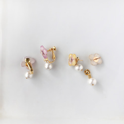 AJISAI PEARL EARRING -spring-（カラー・ピアス・イヤリングパーツを選んで下さい） 4枚目の画像