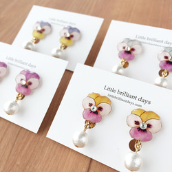 Viola pearl earring -spring- ビオライヤリング（カラー備考欄に）お花シリーズ 3枚目の画像