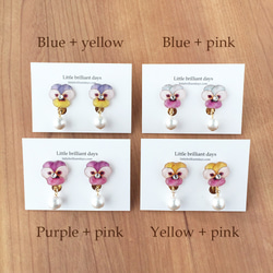 Viola pearl earring -spring- ビオライヤリング（カラー備考欄に）お花シリーズ 5枚目の画像