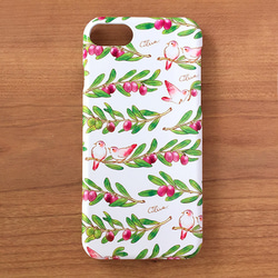 OLIVE 硬質手機殼/白色（多款 iPhone/Android 兼容）橄欖葉和鳥 第1張的照片