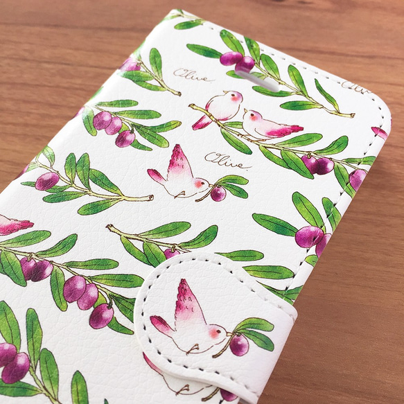 Olive手帳型スマホケース（iPhone/Android全機種対応）オリーブと小鳥 7枚目の画像