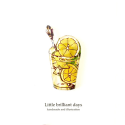 Lemon&Lime tea brooch レモンライムティーブローチ 夏 1枚目の画像