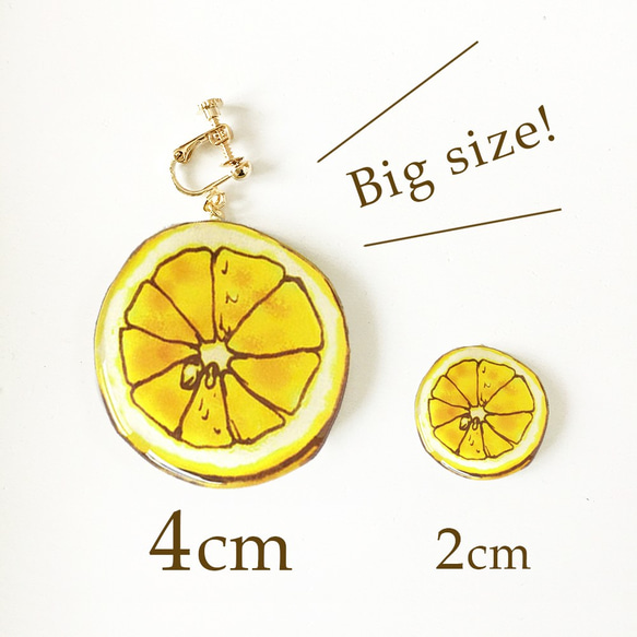 BIG LEMON EARRING 大號檸檬水果耳環 * 夏季 * 大號 第3張的照片