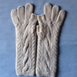 【受注後製作】手袋アルパカ×ラムウールベージュ系 1枚目の画像