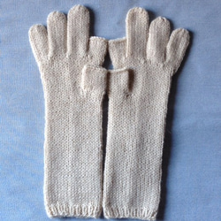 【受注後製作】手袋アルパカ×ラムウールベージュ系 2枚目の画像