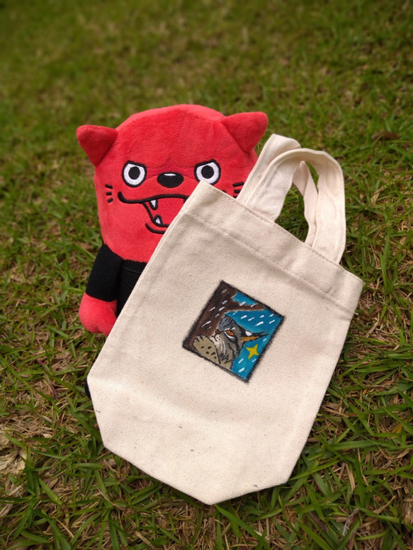 [一隻丸動物園] - オオヤマネコ。コットンバッグ。Canvas Bag 3枚目の画像