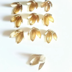 【再販】20mm vintage大フラワービーズキャップ＊真鍮 ヴィンテージ アンティーク ゴールドフラワー 花 大ぶり 5枚目の画像