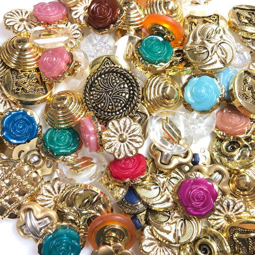 アンティーク風ボタンBOX セット 昭和レトロボタン・14個セット販売・アンティーク風ボタン