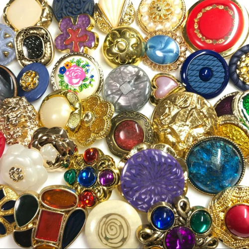 アンティーク　ボタン額入 B級】ボタン アンティークボタン ヴィンテージボタン 詰め合わせ