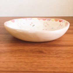 うさぎまみれな水玉フリルのお皿◆ピンク◆ 4枚目の画像