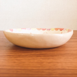うさぎまみれな水玉フリルのお皿◆ピンク◆ 5枚目の画像