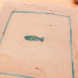 【Sold】お魚の真四角小皿◆2枚セット◆ 3枚目の画像