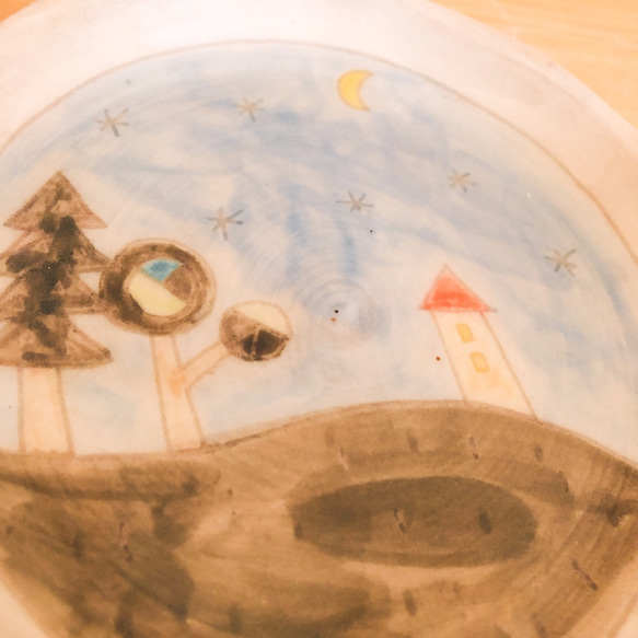 【おまけ価格】月と家の小皿 2枚目の画像
