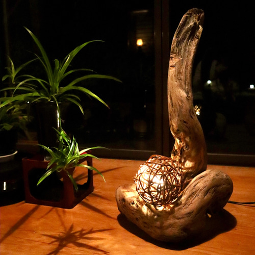置くだけでお洒落な流木ランプ スタンドライト 流木照明