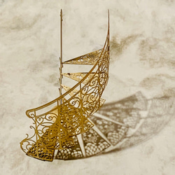 Architecture/アーキテクチャ-装飾のある螺旋階段(部分)/組立済み完成版　　真鍮製　ミニチュア 6枚目の画像