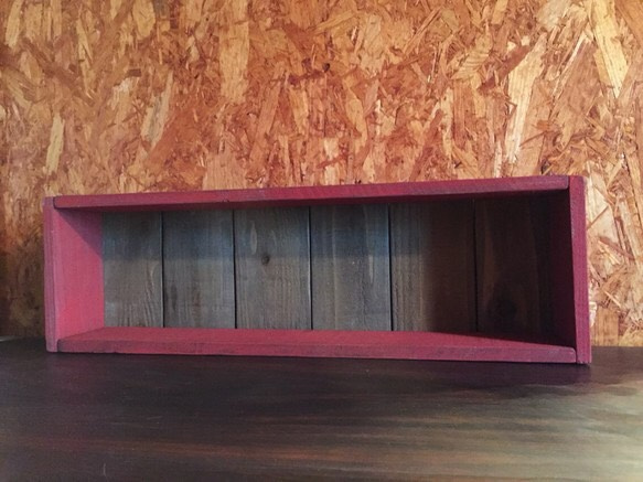 横に長い棚。 赤×茶 棚・シェルフ・ラック imanik-cafe 通販 1248681