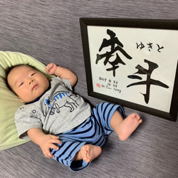 【オーダーメイド】世界にひとつの命名書（色紙サイズ） 3枚目の画像