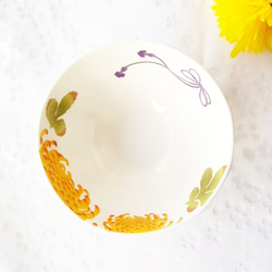 〈限定〉黄菊のボーンチャイナ茶碗 7枚目の画像
