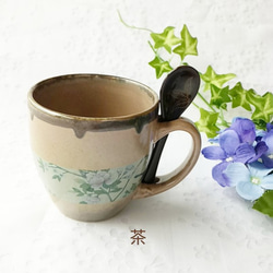 再販・ライトベージュ・シノワズリのマグカップ(茶) 2枚目の画像