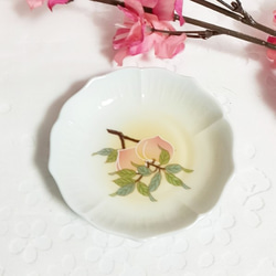 蓮型小皿7.5㎝（単品）桃に蓮花 5枚目の画像