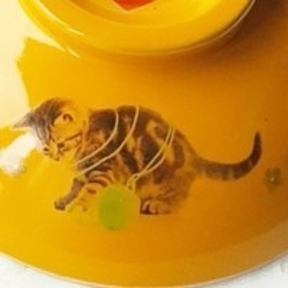 (再販)ハートと子猫柄の土鍋19㎝ 2枚目の画像