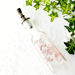 (再販)桜のビネガー＆オイルガラスボトル、又はライトボトル 3枚目の画像