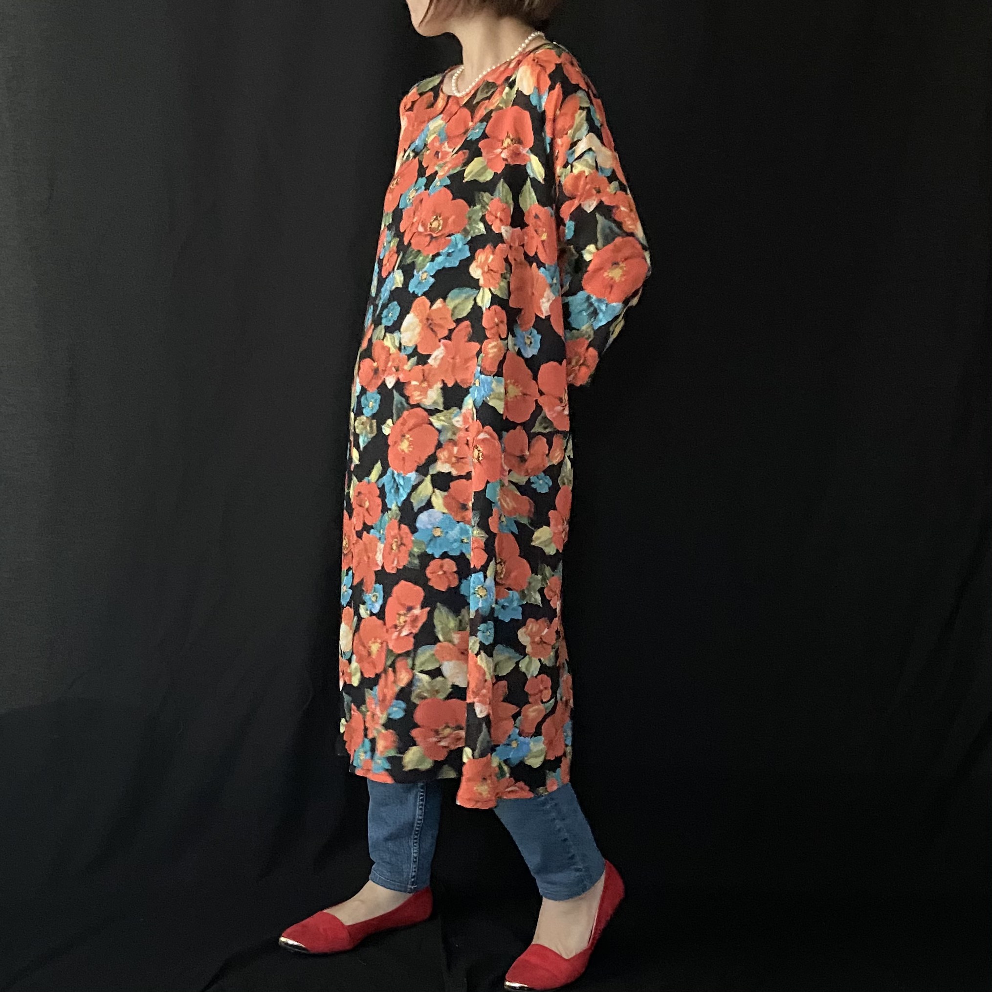 ［SALE］フラワーフレアワンピース