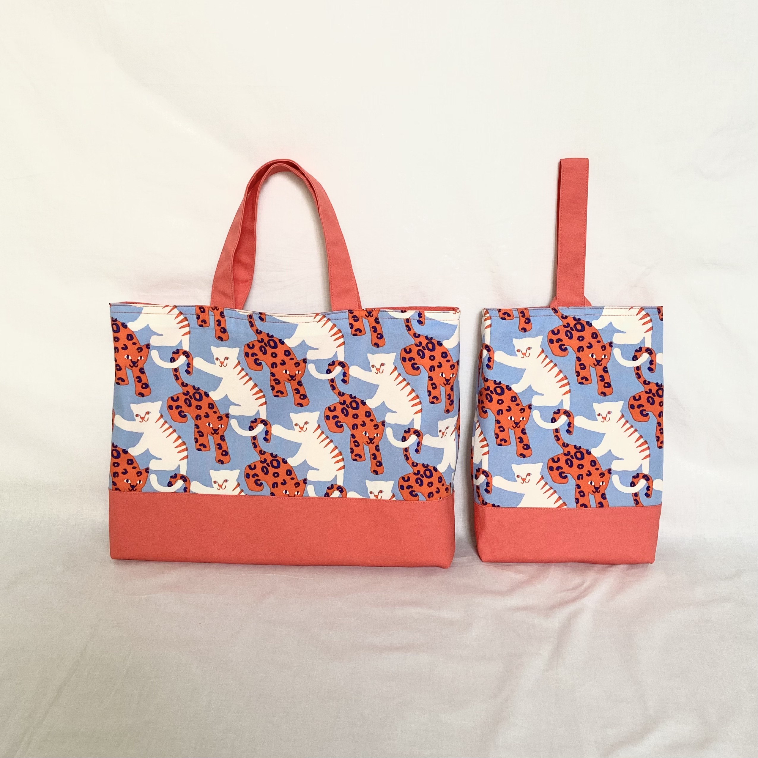 入園・入学（レッスンバッグ&上履き袋、猫柄）