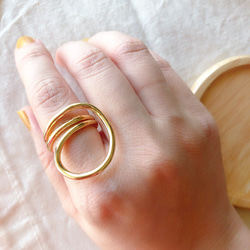 プラチナメッキ　大ぶり変形指輪　リング　ring 6枚目の画像
