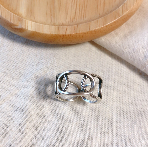 S925シルバーチェーンリング　silver ring シンプル指輪 3枚目の画像