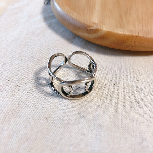 S925シルバーチェーンリング　silver ring シンプル指輪 4枚目の画像