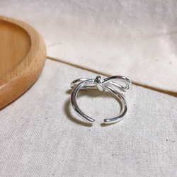 J858 S925シルバー指輪　大ぶりリボンリング silver ring 3枚目の画像