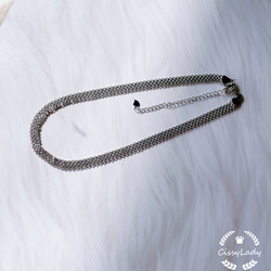 シルバー　編み風　チョーカー　ネックレス 3枚目の画像