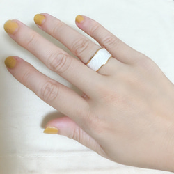 ★CICI★１８KGP　琺瑯リング　指輪　白 2枚目の画像