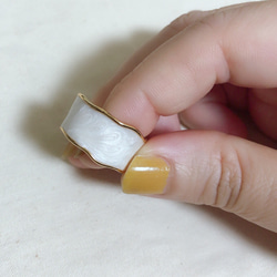 ★CICI★１８KGP　琺瑯リング　指輪　白 4枚目の画像