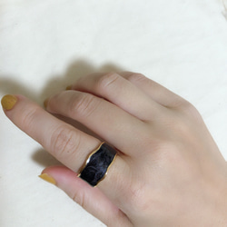 ★CICI★18KGP　琺瑯リング　指輪　青 1枚目の画像
