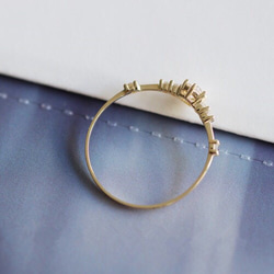 S925純銀製　ゴールド　細身　繁花　指輪　リング　ring 6枚目の画像